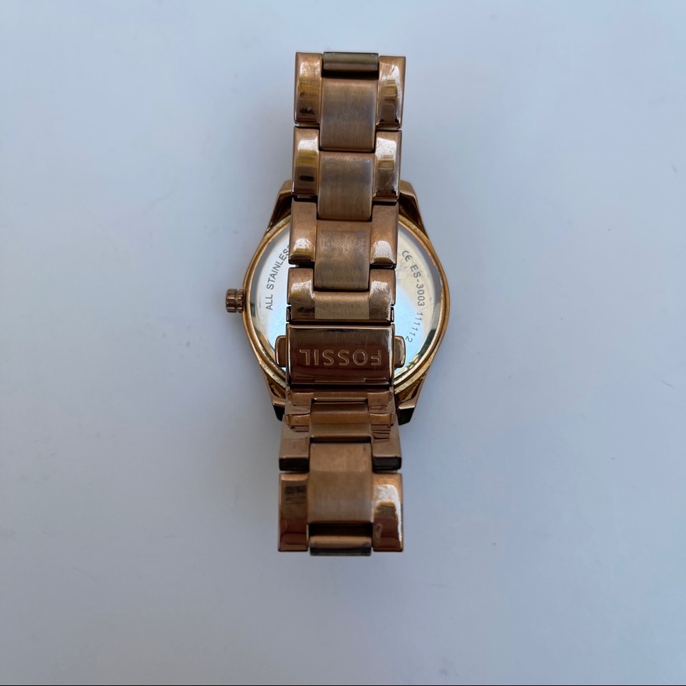 Fossil rose gold chronograph watch diamond accents - Picture 4 of 7